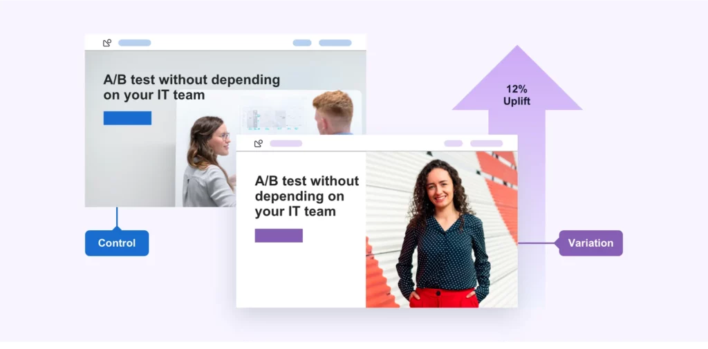 Image showing A/B testing in VWO platform.
