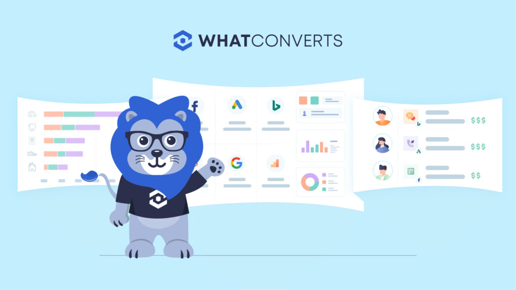 Meet Wyatt, The WhatConverts Lion graphic