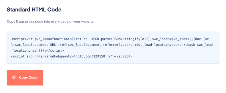 standard html code